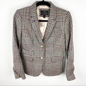 J.Crew Plaid Wool Schoolboy Blazer